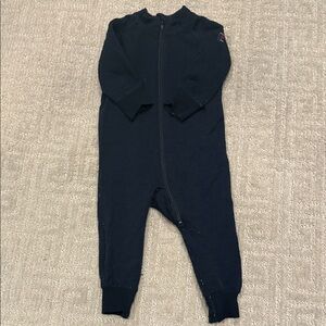 Polarn O. Pyret Merino terry wool Navy Romper